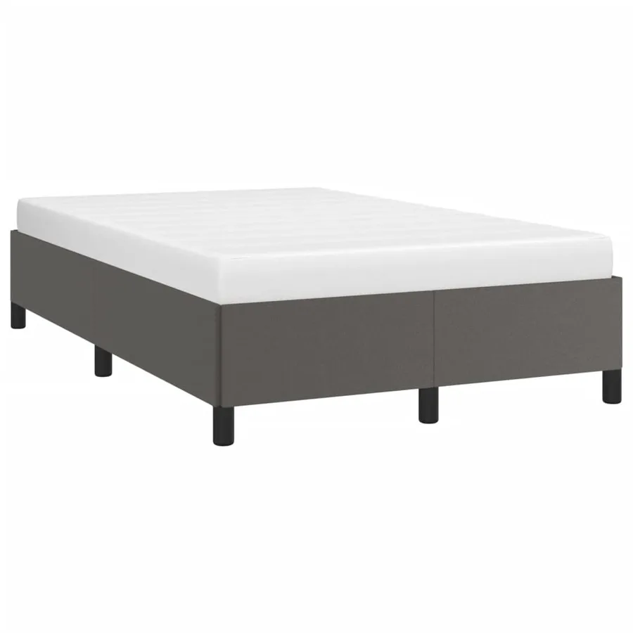 Cadre de lit sans matelas gris 120x190 cm similicuir - 4