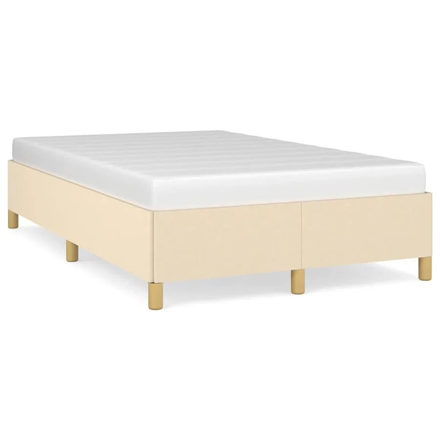 Cadre de lit sans matelas crème 120x190 cm tissu - 2