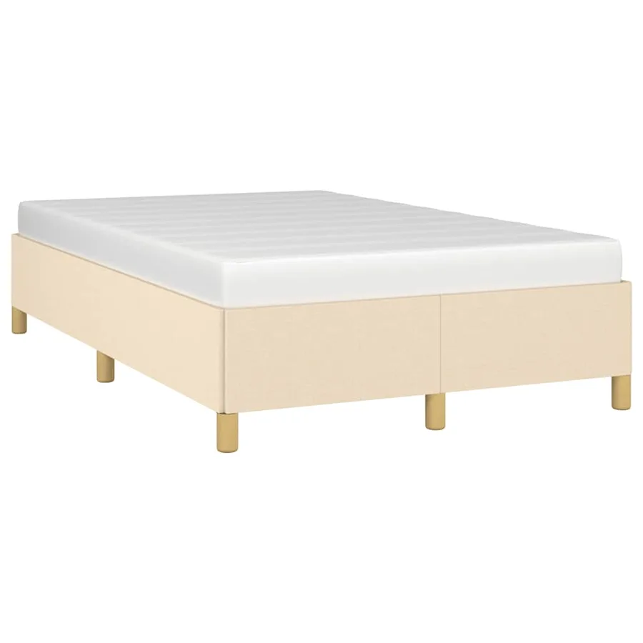 Cadre de lit sans matelas crème 120x190 cm tissu - 4