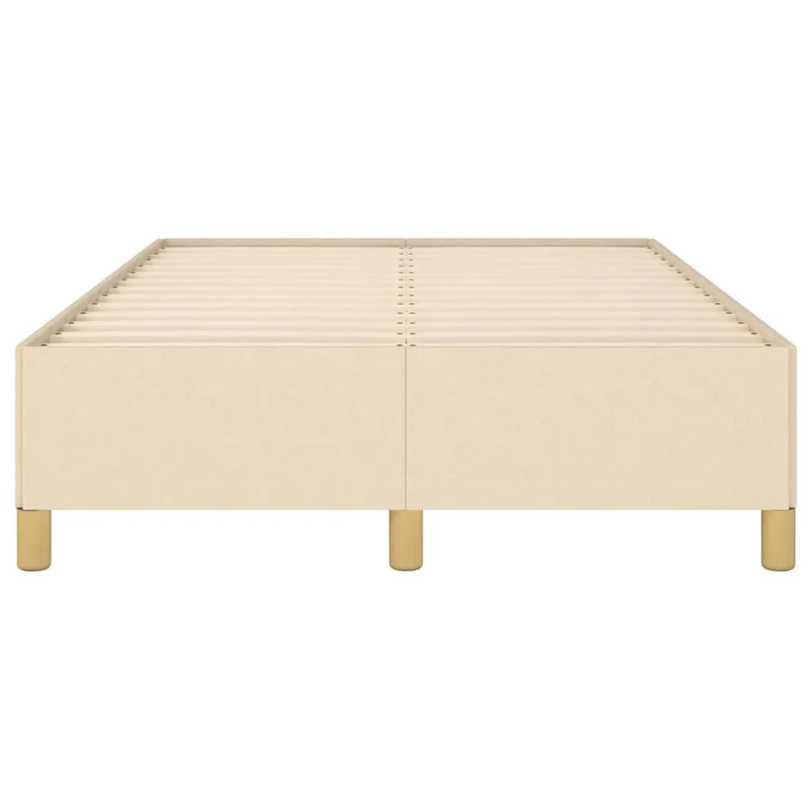 Cadre de lit sans matelas crème 120x190 cm tissu - 5