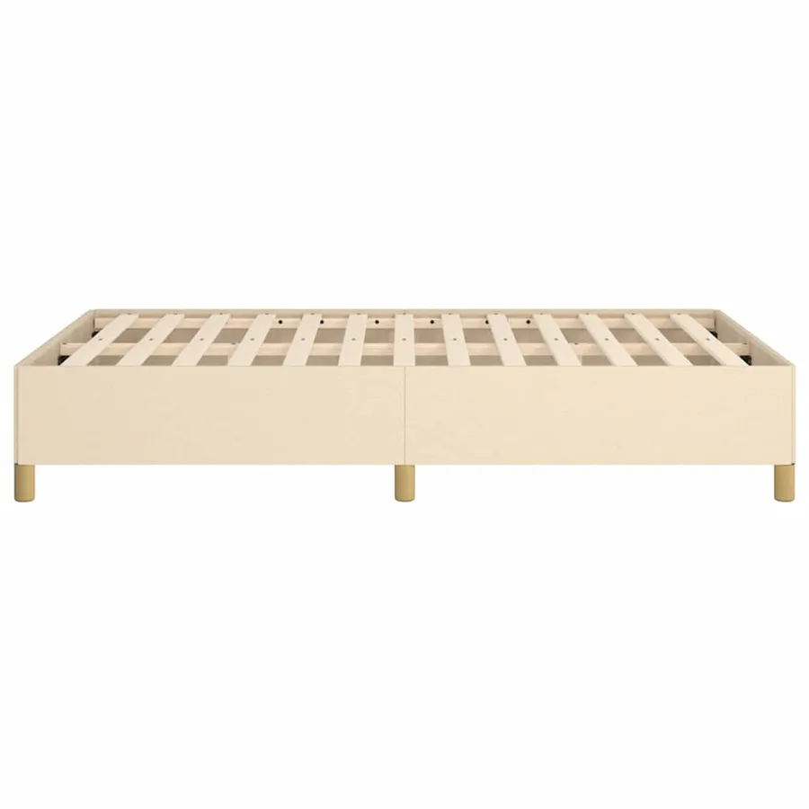 Cadre de lit sans matelas crème 120x190 cm tissu - 6
