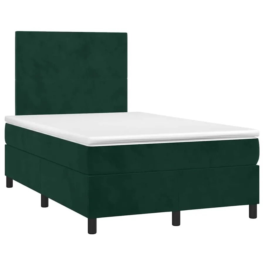 Sommier à lattes de lit avec matelas vert foncé 120x190 cm - 2