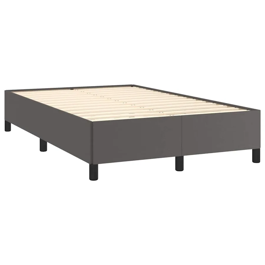 Sommier à lattes de lit matelas LED gris 120x190 cm similicuir - 6