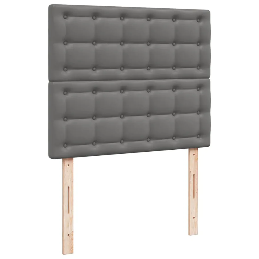 Sommier à lattes de lit matelas LED gris 120x190 cm similicuir - 9