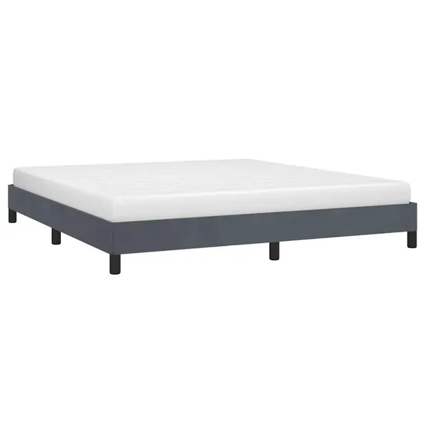 Cadre de lit sans matelas gris foncé California velours