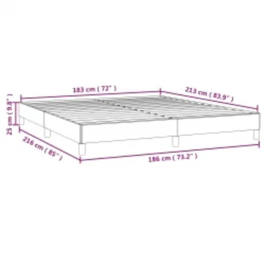 Cadre de lit sans matelas gris foncé California velours - 10