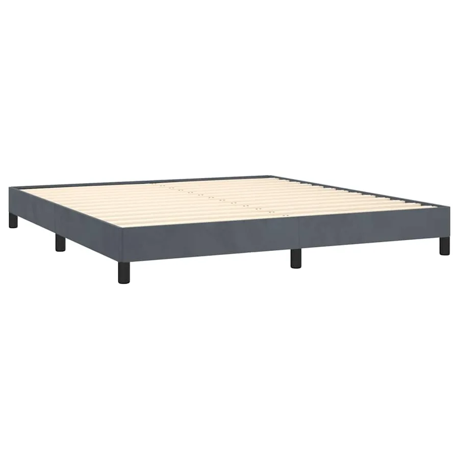 Cadre de lit sans matelas gris foncé California velours - 3