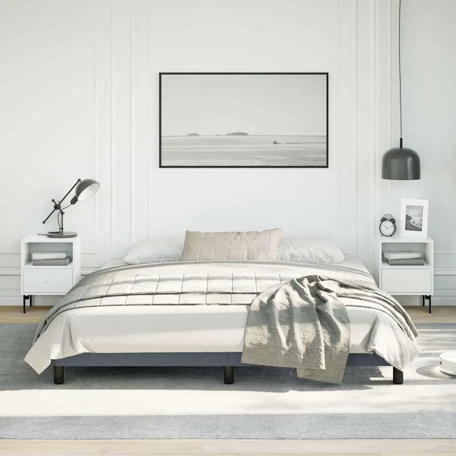 Cadre de lit sans matelas gris foncé California velours - 4