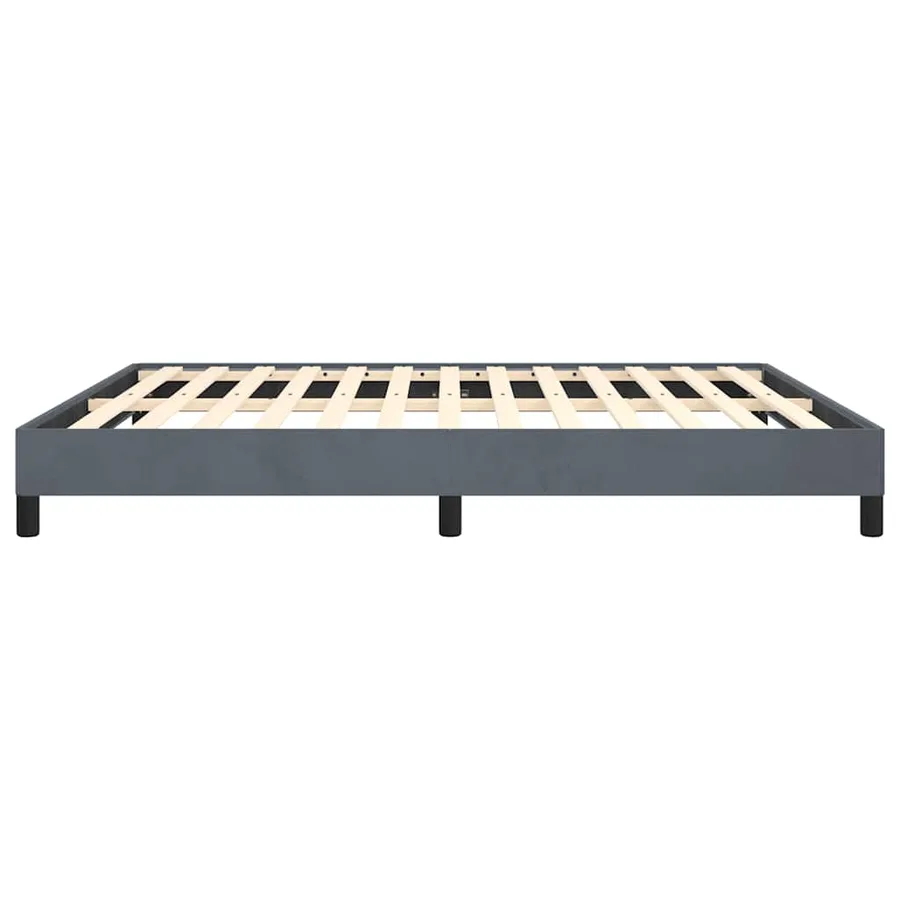 Cadre de lit sans matelas gris foncé California velours - 7