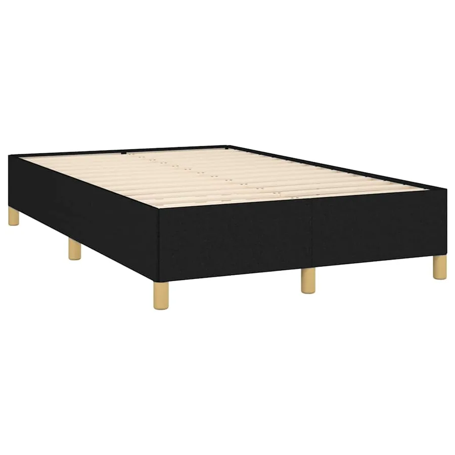 Sommier à lattes de lit avec matelas noir 120x190 cm tissu - 4
