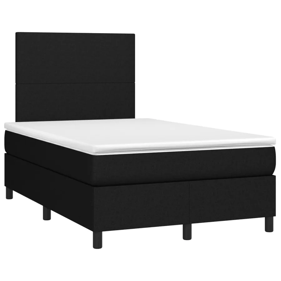 Sommier à lattes de lit avec matelas noir 120x190 cm tissu - 2