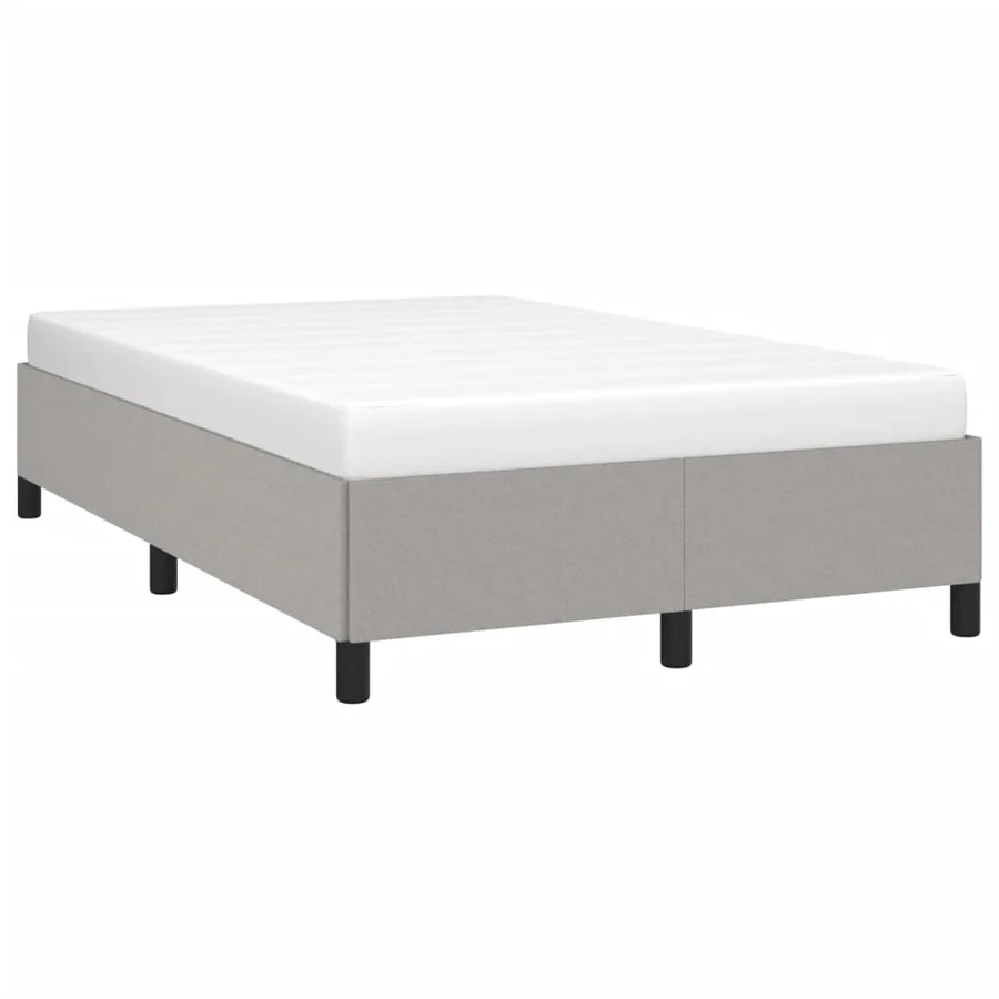 Cadre de lit sans matelas gris clair 120x190 cm tissu - 4