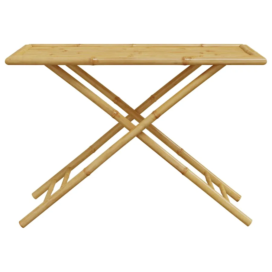 Ensemble de bistro pliante 5 pcs et coussins blanc crème bambou - 7