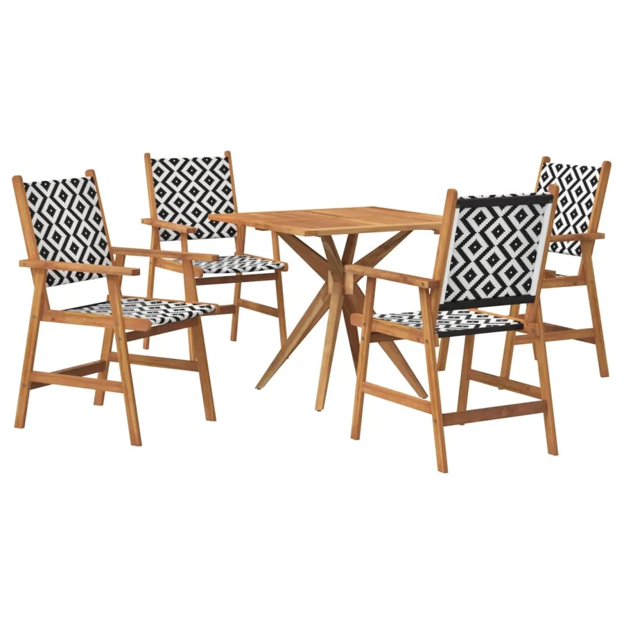 Ensemble à manger de jardin 5 pcs Bois d'acacia solide - 2