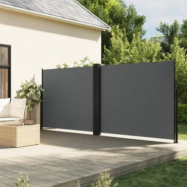 Auvent latéral rétractable anthracite 160x600 cm