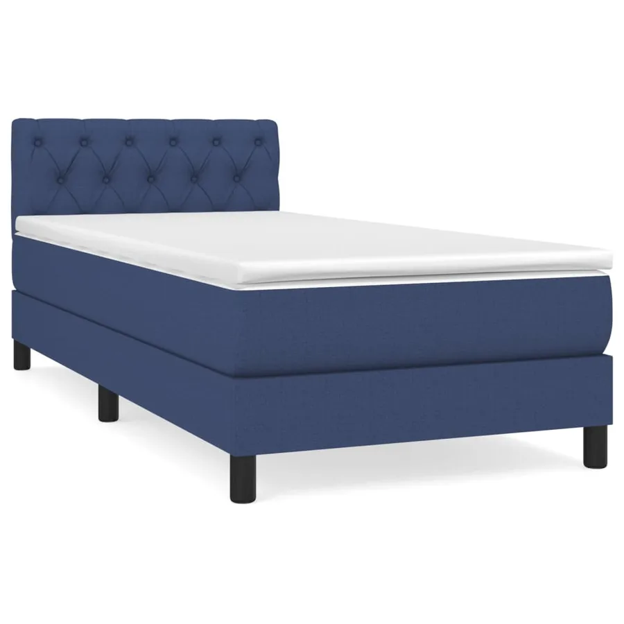 Sommier à lattes de lit avec matelas Bleu 80x200 cm Tissu - 2