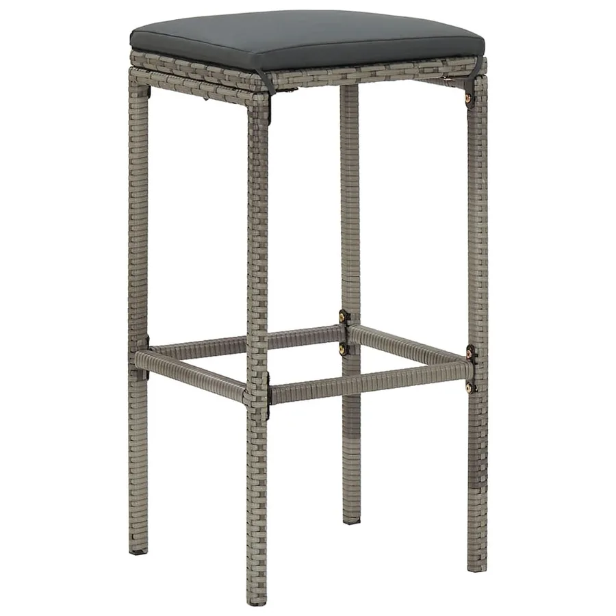Ensemble de bar de jardin 5 pcs gris bois massif acacia rotin - 4