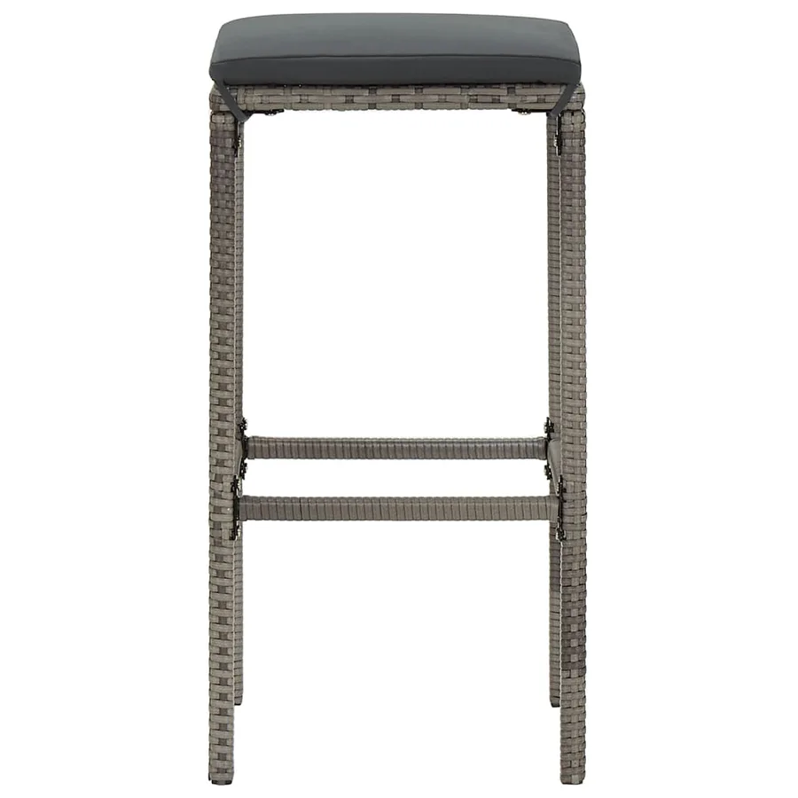 Ensemble de bar de jardin 5 pcs gris bois massif acacia rotin - 6