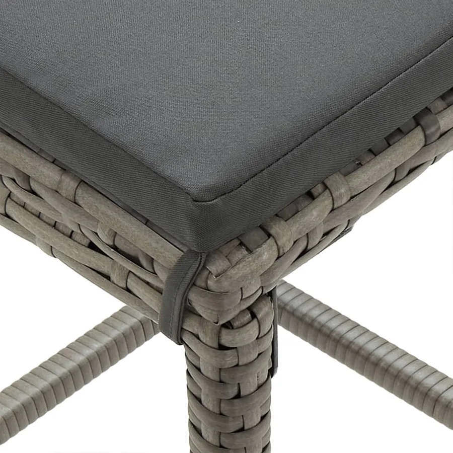 Ensemble de bar de jardin 5 pcs gris bois massif acacia rotin - 9