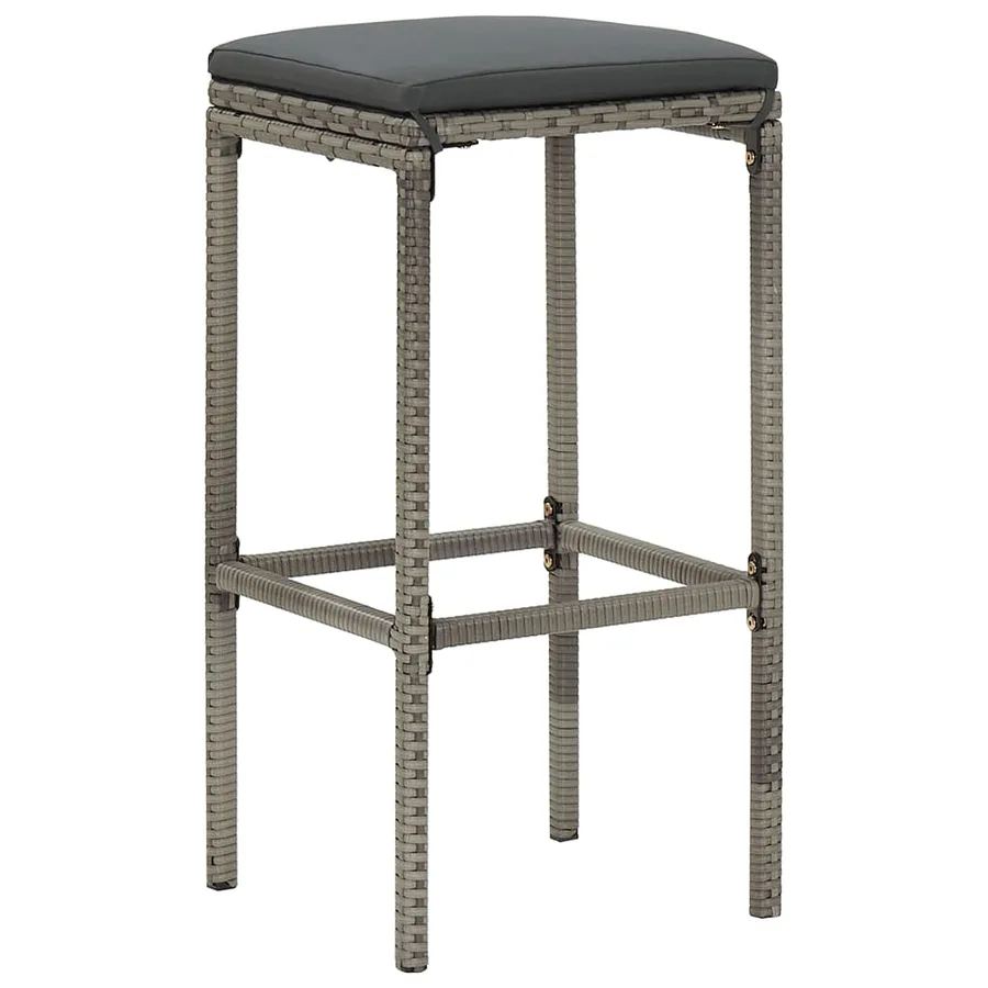 Ensemble de bar de jardin 5 pcs gris bois massif acacia rotin - 4