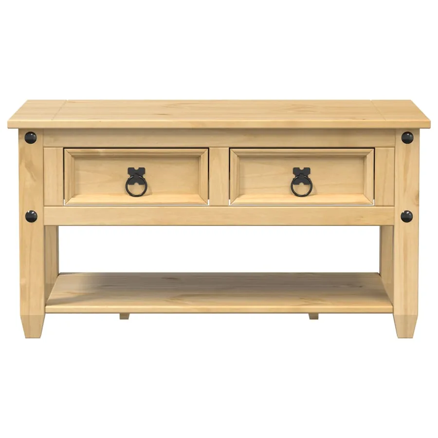 Table basse avec tiroirs Corona 85x50x45 cm bois de pin massif - 4