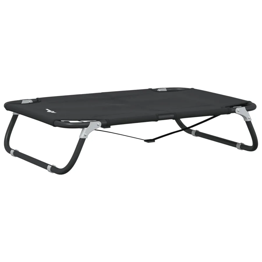 Lit pour chien pliable anthracite tissu Oxford et acier