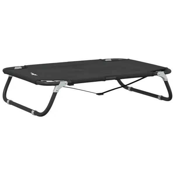 Lit pour chien pliable anthracite tissu Oxford et acier