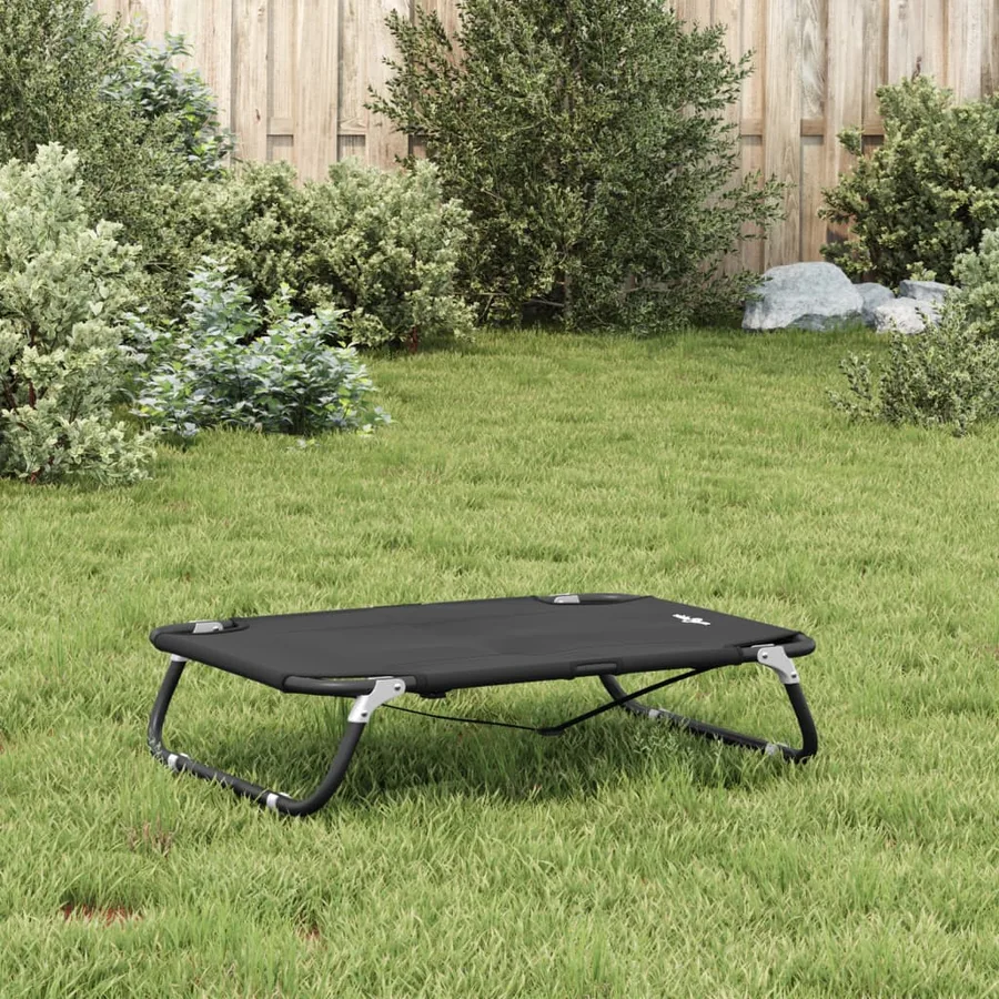 Lit pour chien pliable anthracite tissu Oxford et acier - 4