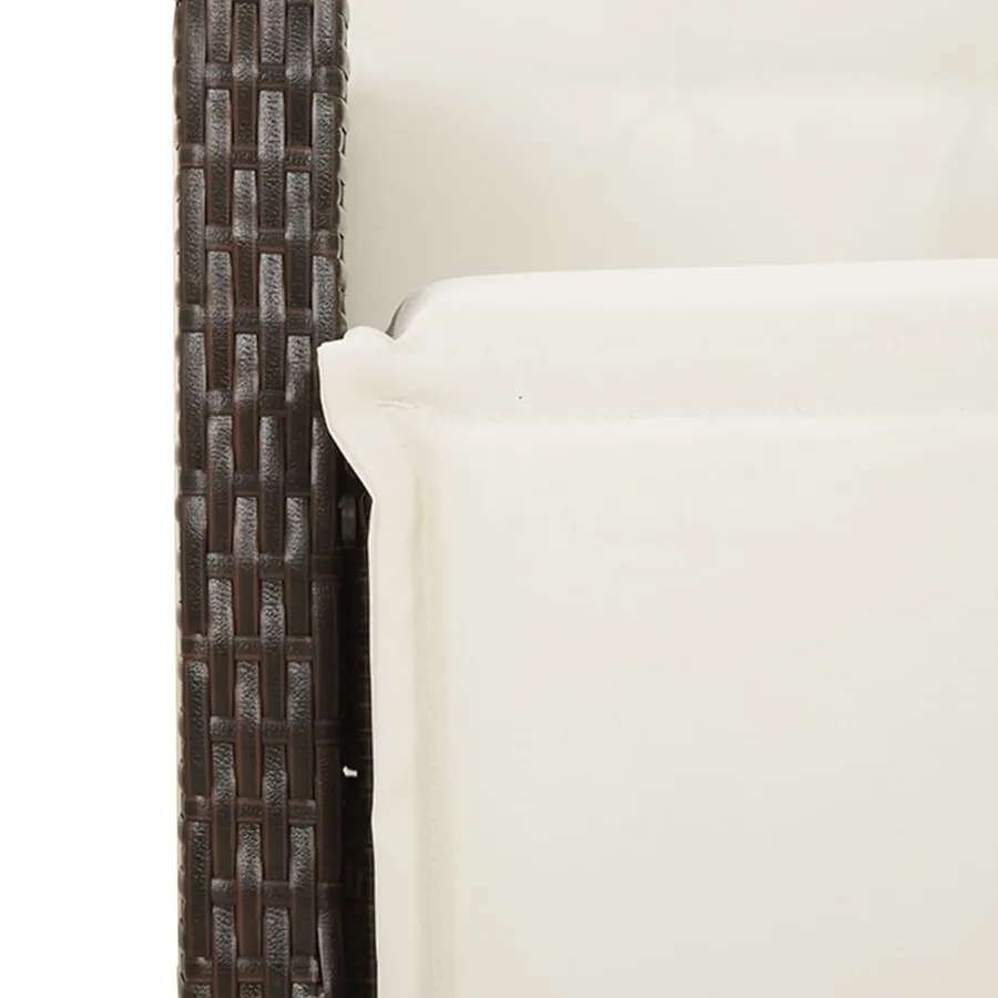 Ensemble à manger de jardin et coussins 9 pcs marron poly rotin - 6