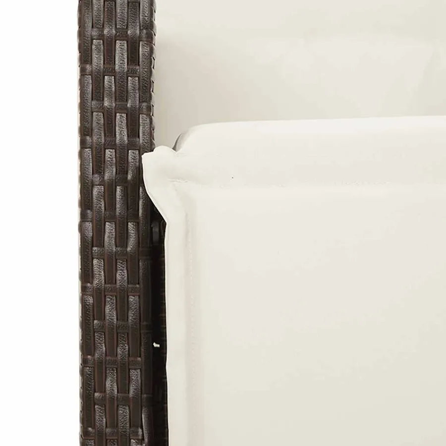 Ensemble à manger de jardin et coussins 9 pcs marron poly rotin - 6