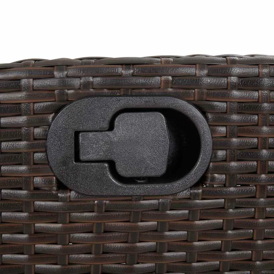 Ensemble à manger de jardin et coussins 9 pcs marron poly rotin - 8