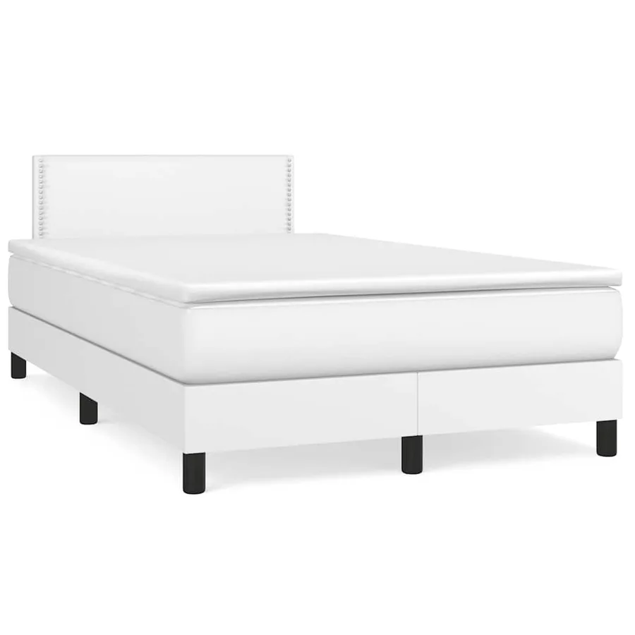 Sommier à lattes de lit matelas LED blanc 120x190 cm similicuir - 3