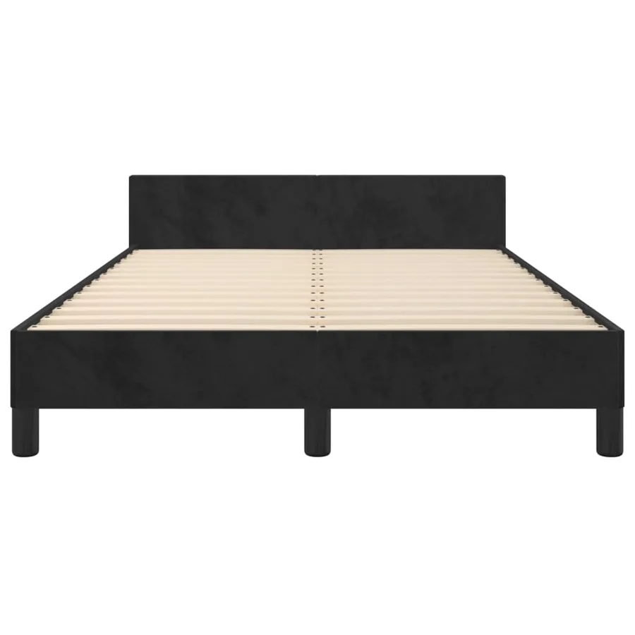 Cadre de lit sans matelas noir 120x190 cm velours - 6