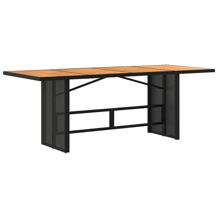 Table de jardin avec dessus en bois d'acacia noir 190x80x74 cm - 5