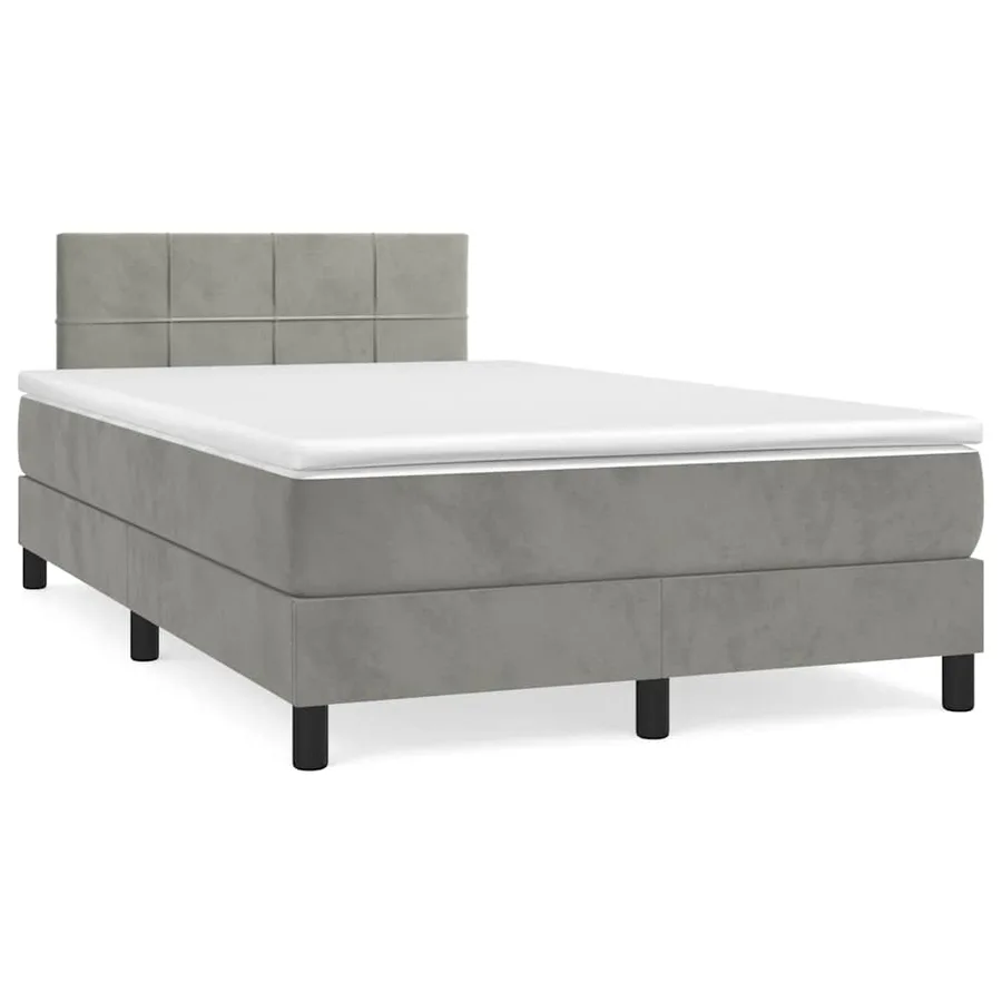 Sommier à lattes de lit avec matelas LED gris clair 120x190 cm - 3