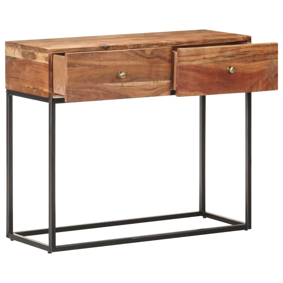 Table console 90x35x75 cm Bois d'acacia brut - 2