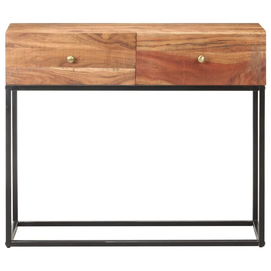 Table console 90x35x75 cm Bois d'acacia brut - 3