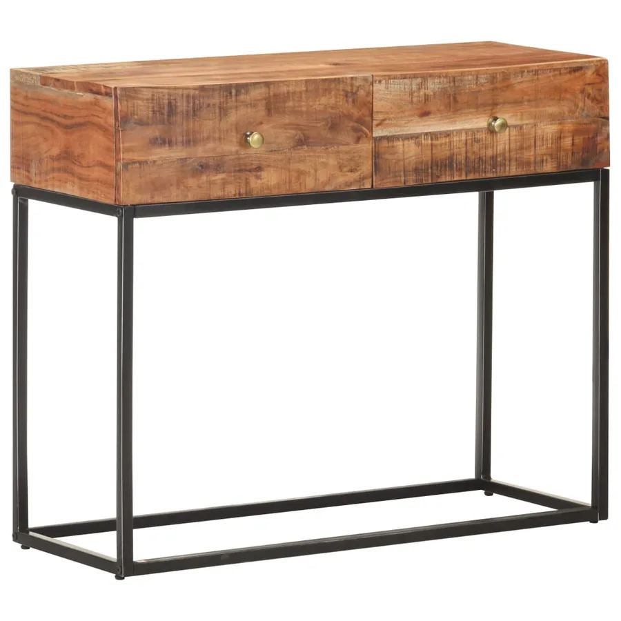 Table console 90x35x75 cm Bois d'acacia brut - 8