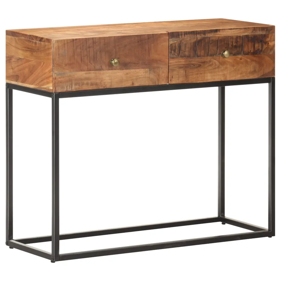 Table console 90x35x75 cm Bois d'acacia brut - 9