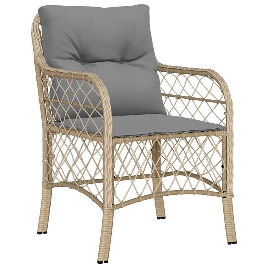 Ensemble à manger de jardin et coussins 9 pcs mélange beige - 3