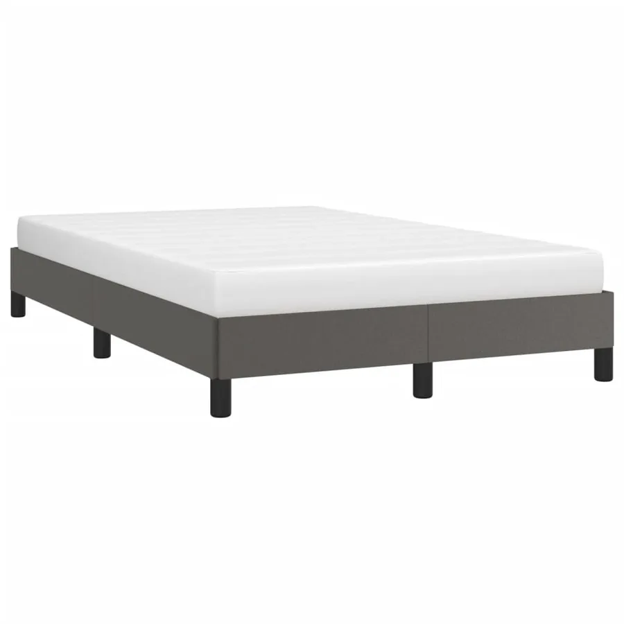 Cadre de lit sans matelas gris 120x190 cm similicuir - 4