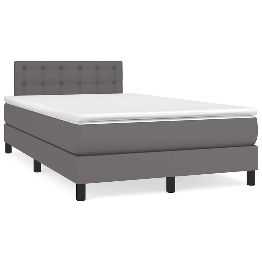 Sommier à lattes de lit matelas LED gris 120x190 cm similicuir - 3