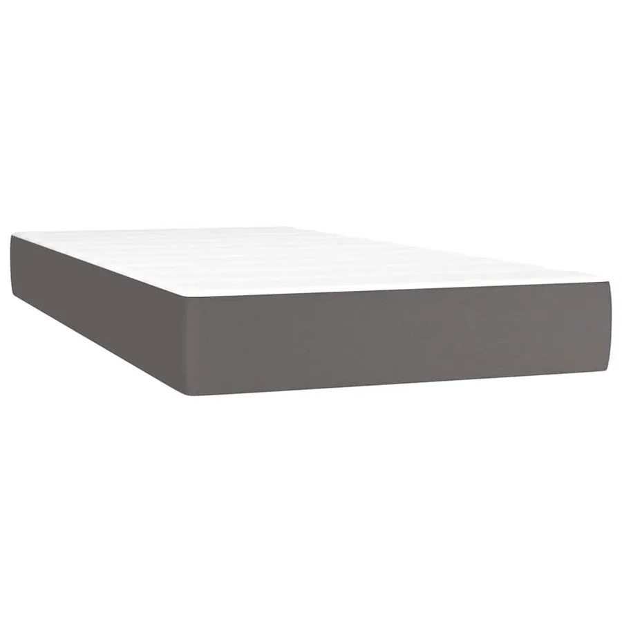 Sommier à lattes de lit matelas LED gris 120x190 cm similicuir - 7