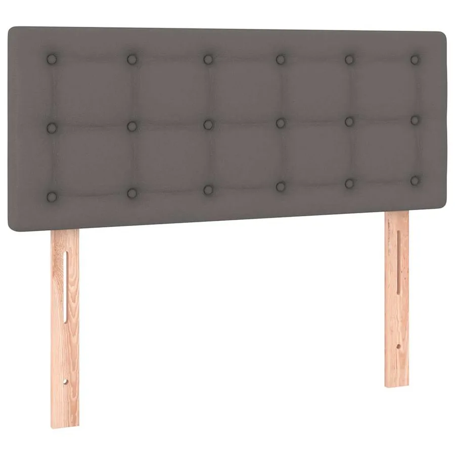 Sommier à lattes de lit matelas LED gris 120x190 cm similicuir - 8