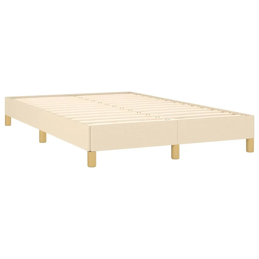 Sommier à lattes de lit matelas et LED crème 120x190 cm tissu - 6