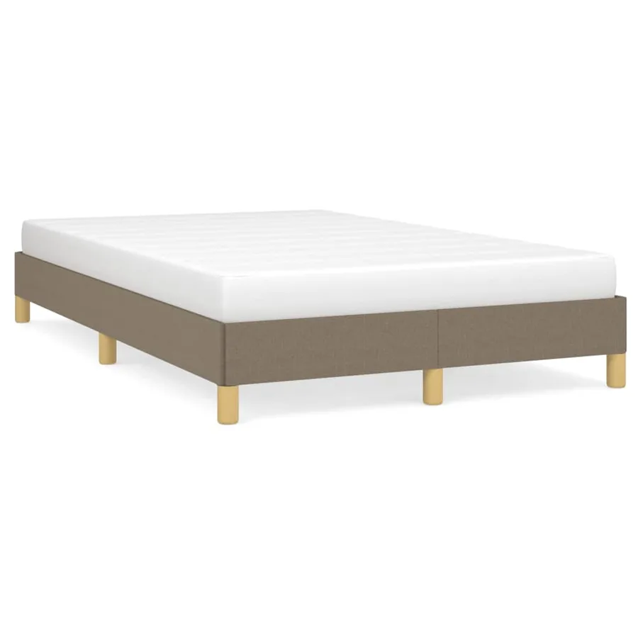 Cadre de lit sans matelas taupe 120x190 cm tissu - 2