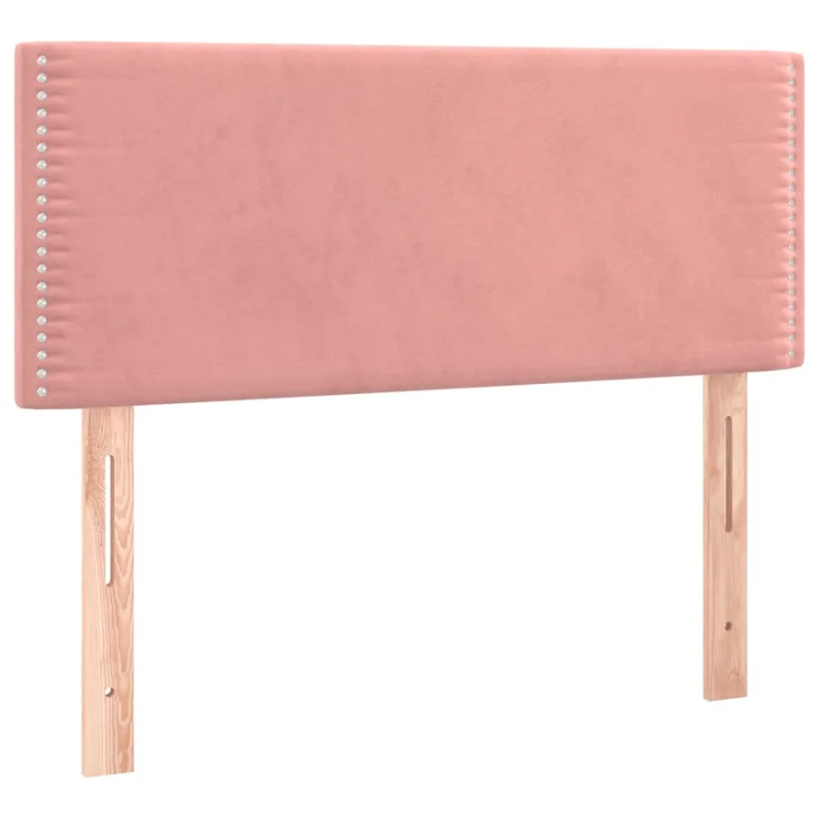 Sommier à lattes de lit avec matelas rose 120x190 cm velours - 6