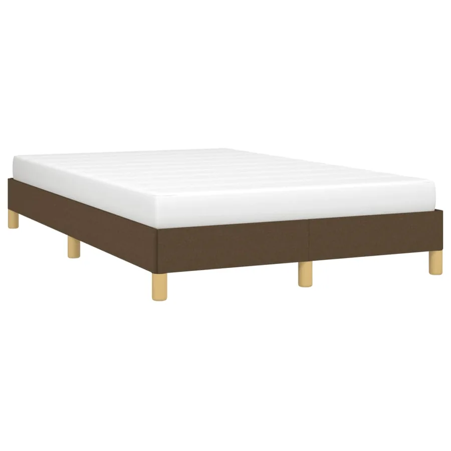 Cadre de lit sans matelas marron foncé 120x190 cm tissu - 4
