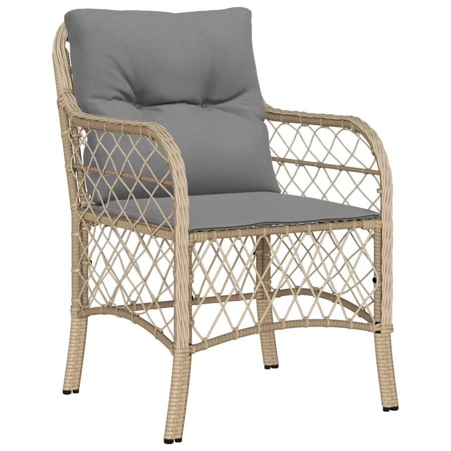 Ensemble à manger de jardin coussins 7 pcs mélange beige rotin - 3