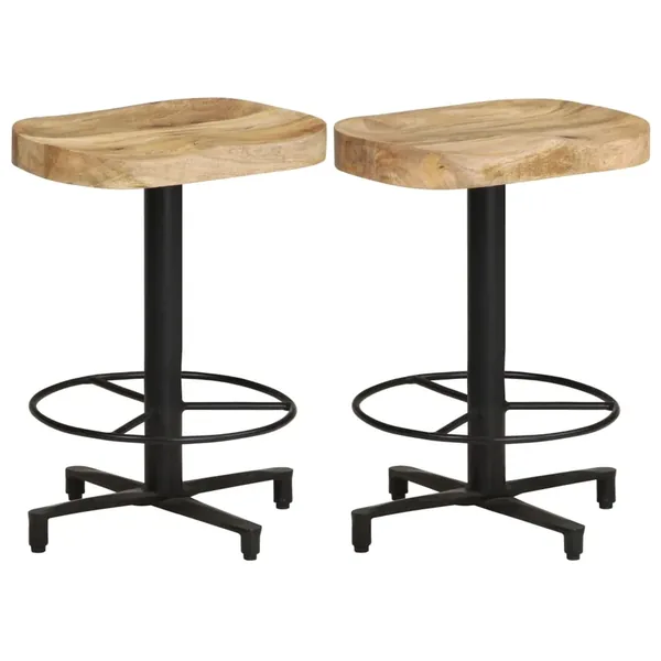 Tabourets de bar lot de 2 52 cm bois de manguier massif